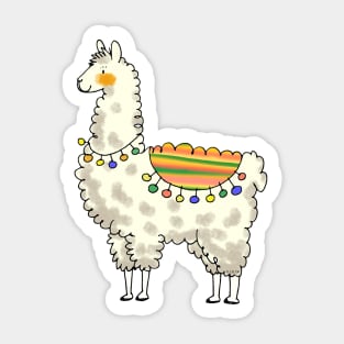 sweet llama cartoon Sticker